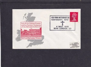 GB 1970 Old Ford Methodist Mission Centenary Bow London E3 special cover & pmk - Picture 1 of 1