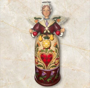 Jim Shore Williamsburg Warm Welcome Angel Figurine Pineapple Fruits - Picture 1 of 3