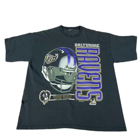 Vintage 90s Baltimore Ravens T-Shirt 1998 NFL XL Single Stitch Riddell Tee Cover