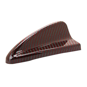 Universal Red Carbon Fiber Roof Shark Fin Antenna Cover Dummy Trim Decoration - Foto 1 di 6