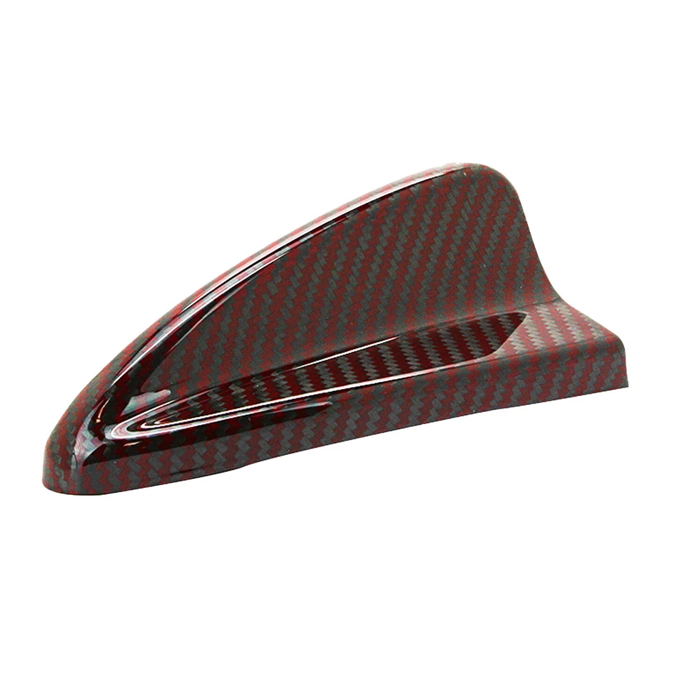 Cubierta de antena de aleta de tiburón de techo de fibra de carbono roja universal decoración ficticia Foto 1 de 4