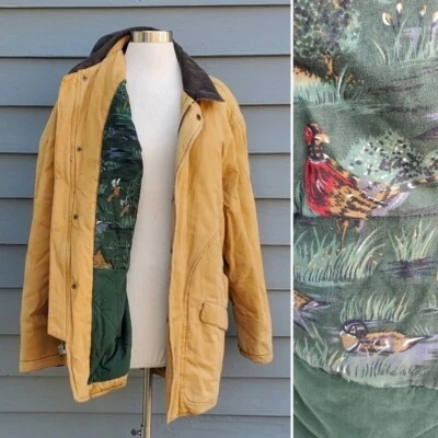 Vintage 80s Field & Stream Duck Canvas Pheasant Lined Chore Barn Coat Medium - Image 1 of 4
