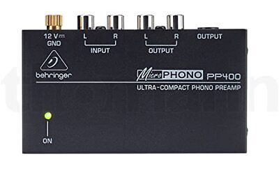 Behringer PP400 Ultra-Compact Phono Preamp, black,white,silver Best Delivery UK