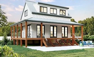 Rosemei Country Cottage 2 Bed+2 Bath+ Surround Verandah 174.9m² Steel Frame Home - Picture 1 of 6