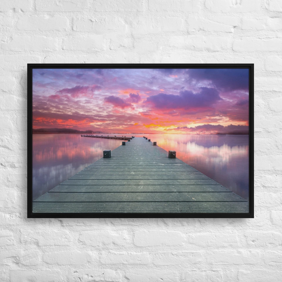 Sunset afterglow evening sky photo 36x24-Framed Canvas Print - Image 1 of 1
