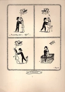 PEYNET. Tirage en N&B. Les amoureux; l' amour. 24 x 33 cm.  1943 - Picture 1 of 1