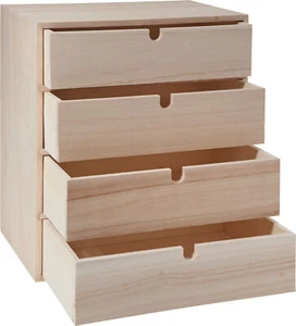 Cajonera VBS, madera bruta, H 33,5 cm - Imagen 1 de 6