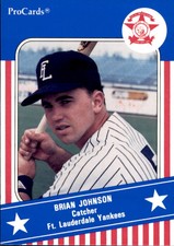 1991 Florida State League All-Stars ProCards FSL14 Brian Johnson Oakland CA Card