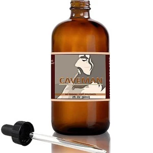 Bart- und Schnurrbartwachstumsöl Serum Sandelholz von Caveman 2 Oz. mit Pipette - Bild 1 von 1