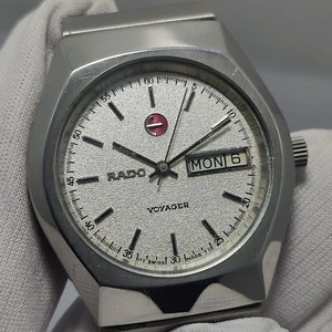 Vintage Rado Voyager Automatic Day/Date ''Textured Dial'' Men's Watch Stainless - Picture 1 of 11