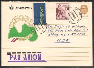 Latvia - Postal History: Postal Stationery Cover - Map - Picture 1 of 1