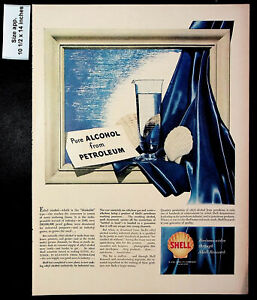 1948 Shell Oil Company Pure Alcohol Petroleum Blue Silk Vintage Print Ad 28368