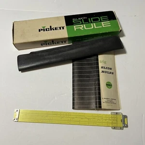 Vintage Pickett Slide Rule Model N902-ES Simplex Trig Case Manual Box - Picture 1 of 20