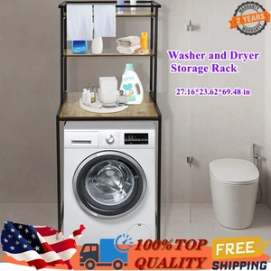 Washer Dryer Storage Shelf 3 Tiers Clothes Drying Rack Floor Mount Stand Holder - Picture 1 of 15