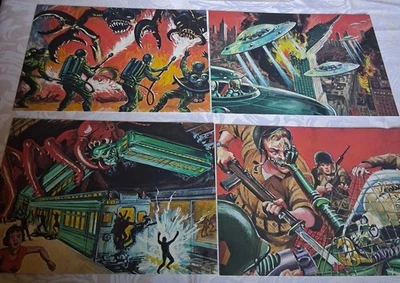 Mars Attacks Premium Set 4 Card Collection by Renata Galasso 1984 rare vintage  - Image 1 of 4