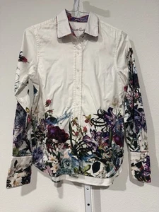 RARE! Robert Graham Cocktail Shirt Women M Priscilla EMBRODIERED Champagne - Picture 1 of 17