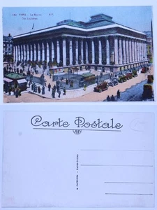 Vintage Paris La Bourse Exchange Postcard - 1900s French Architecture - Picture 1 of 1