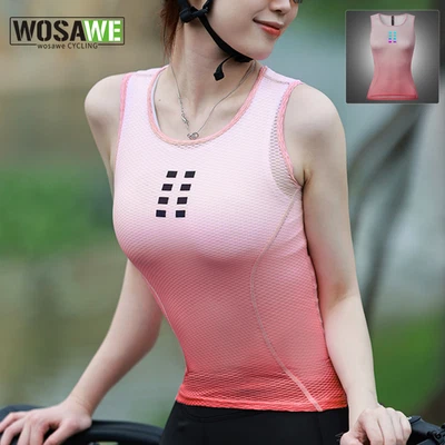 WOSAWE Women's Cycling Tank Tops Sleeveless Summer Breathable Sports Undershirt - Image 1 of 4
