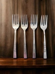 Oxford Hall OXH3 Stainless 4 Salad Forks Rose Burnished Japan Flatware - Picture 1 of 8