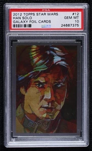 2012 Topps Star Wars Galaxy Series 7 Foil Silver Han Solo #12 PSA 10 GEM MT 2k3 - Picture 1 of 3