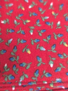 Vintage Cotton Fabric Red Calico Tiny Floral 10 Yards 43" Wide Quilting Clothing - Picture 1 of 7