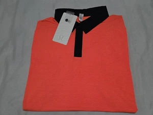 Lululemon NUEVA Camisa Polo/Golf A Rayas Lápiz Naranja Atlética Precisión Talla Grande - Imagen 1 de 13