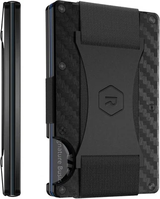The Ridge Thin RFID Wallet Card Holder Carbon Fiber With Cash Strap - Image 1 of 3