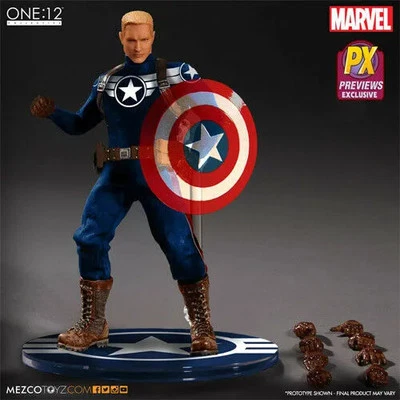 Captain America Commander Rogers One: 12 Collective Mezco PX Exclusive Figure Foto 1 de 4