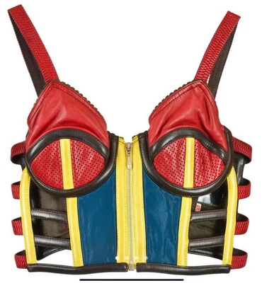 Bustier/Corset Cuir Dédicacé Signé par le Styliste/Designer Jean-Paul Gaultier - Photo 1/4