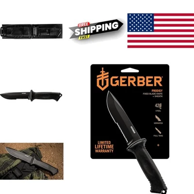 Cuchillo de hoja fija duradero con acabado de óxido negro para resistencia a la corrosión Foto 1 de 4