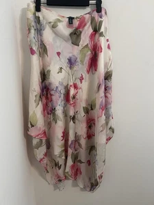 Falda Ralph Lauren Mujer’s 14 Multicolor 100% Seda Floral Aysemtrical - Imagen 1 de 6