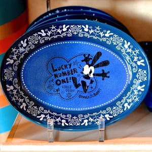 Tokyo Disney Resort Oswald das glückliche Kaninchen ovaler Teller Denim Muster 7,2" x 9,0" - Bild 1 von 8