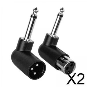 2x XLR Weiblicher Männlicher bis 6,35 Mm Adapter XLR Stecker Leichter - Picture 1 of 6