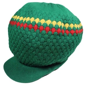 Rasta grüne Mütze Reggae Dubwise Dread Cap Babylon Jamaika Selassie Marley M/L Passform - Bild 1 von 1