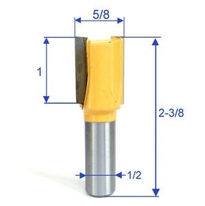 1pc 1/2" shank 5/8" Cutting Diameter 1" Blade Long Straight Router Bit  - Picture 1 of 12