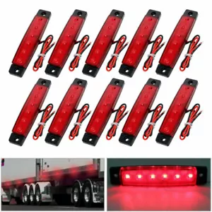 10x 12V LED Clearance Side Marker Light Indicator Lamp Strip Truck Trailer Lorry - Picture 1 of 8