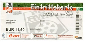 Eintrittskarte FC Rot-Weiß Erfurt - FC Hansa Rostock 2010/11 - Bild 1 von 1