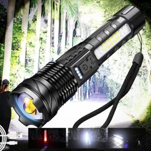 LED Super Bright Torches Rechargeable, Flashlight 10000 Lumens XHP50 Battery SD1 - Picture 1 of 7