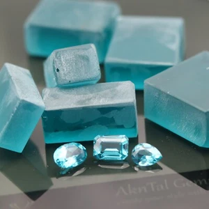 Rough Paraiba Tourmaline Neon Blue Light Nano Crystal Heat Synthetic Paraiba raw - Picture 1 of 7