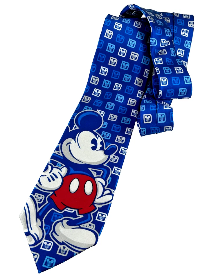 CORBATA PARA HOMBRE MICKEY MOUSE WALT DISNEY PARKS AUTÉNTICA ORIGINAL EPCOT SEDA AZUL Foto 1 de 4