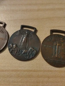 LOTTO 3 MEDAGLIE INTERALLEATA BRONZO GRANDE GUERRA FREGIO DISTINTIVO WWI REI - Foto 1 di 2