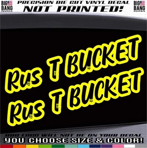 Fits T Bucket Vinyl Decal Sticker SET Old School Street Rat Hot Rod Lettering - Picture 1 of 4