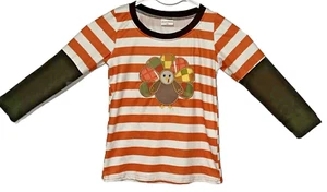 Stella Bean Clothing Co. Toddler Girls Size 4T Brown Sleeve Turkey Stitch - Picture 1 of 9