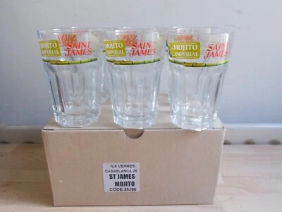 6 verres RHUM SAINT JAMES - MOJITO IMPERIAL - Neufs - Photo 1/2