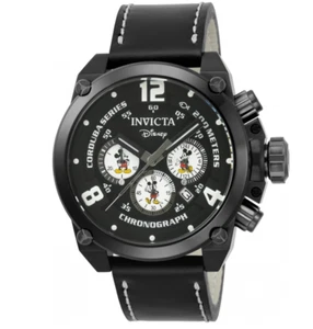 Invicta Disney Limited Edition Men's 50mm Black Leather Chrono Watch 22757 Rare - Picture 1 of 11
