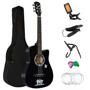 KLASSISCHE AKUSTIKGITARRE 6-SAITEN-PACK JUNGEN MÄDCHEN MUSIKGITARRE 4/4 GRÖSSE 38 - Bild 1 von 5