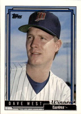1992 Topps Dave West #442 Gold Winners Minnesota Twins - Image 1 of 2
