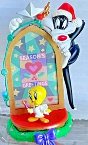 Vintage Looney Tunes Tweety Sylvester 1999 Trevco Jahreszeiten Grüße Ornament - Bild 1 von 5