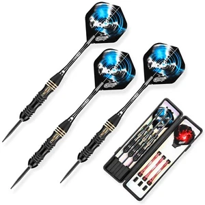 CyeeLife 26g Brass Pro Steel Tip Darts mit Koffer, Aluminium Shafts & Extra Flights - Bild 1 von 6