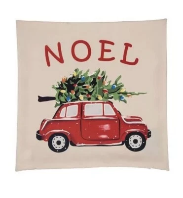 Glithzhome 18" Noel Car Holiday Christmas Throw Pillow Cover NWT - Image 1 of 2